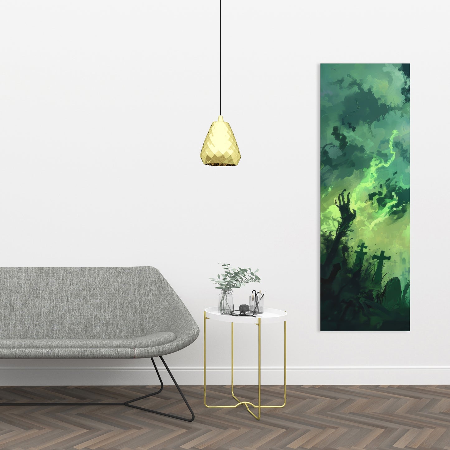 Reaching Hell - Black Canvas Home Decor Art for Modern Spaces