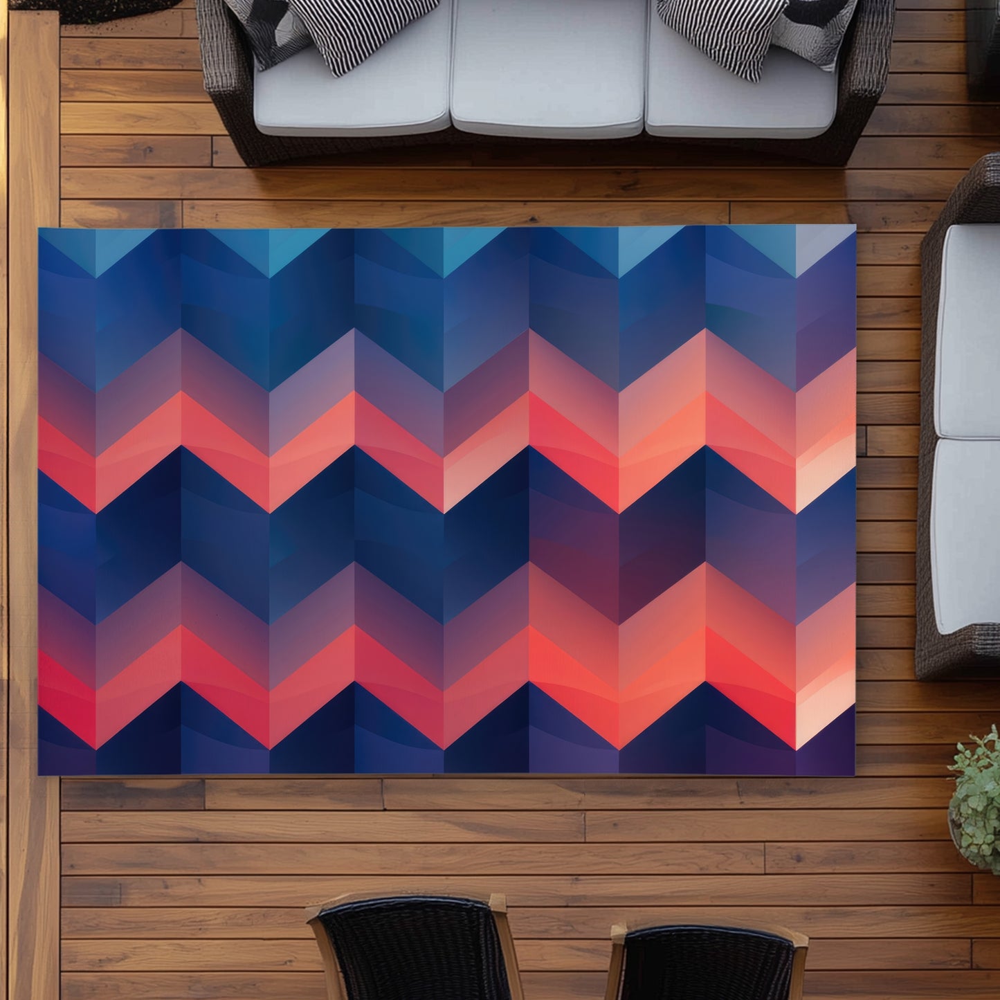 Heat Waves Red Outdoor Area Rug | Stylish Home Decor