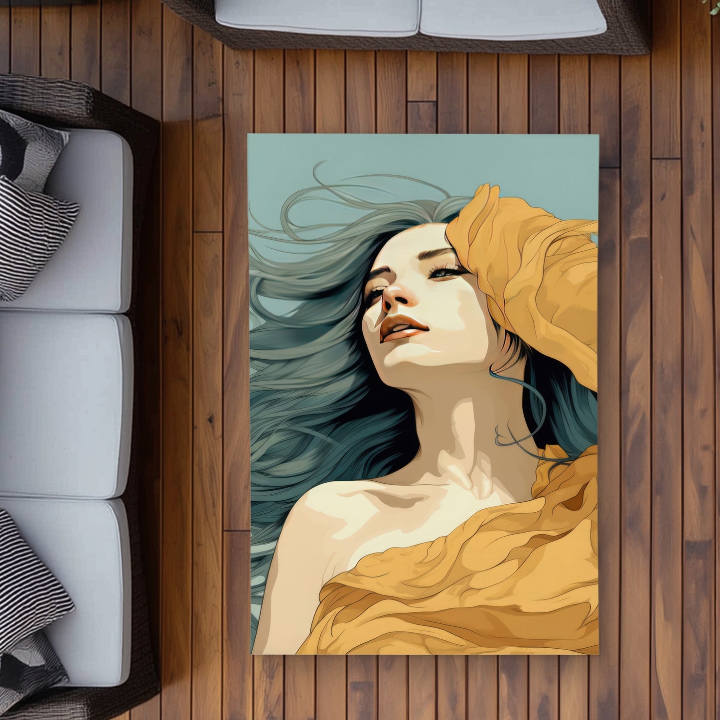 Sensual Flow Beige Outdoor Area Rug | Elegant Home Decor