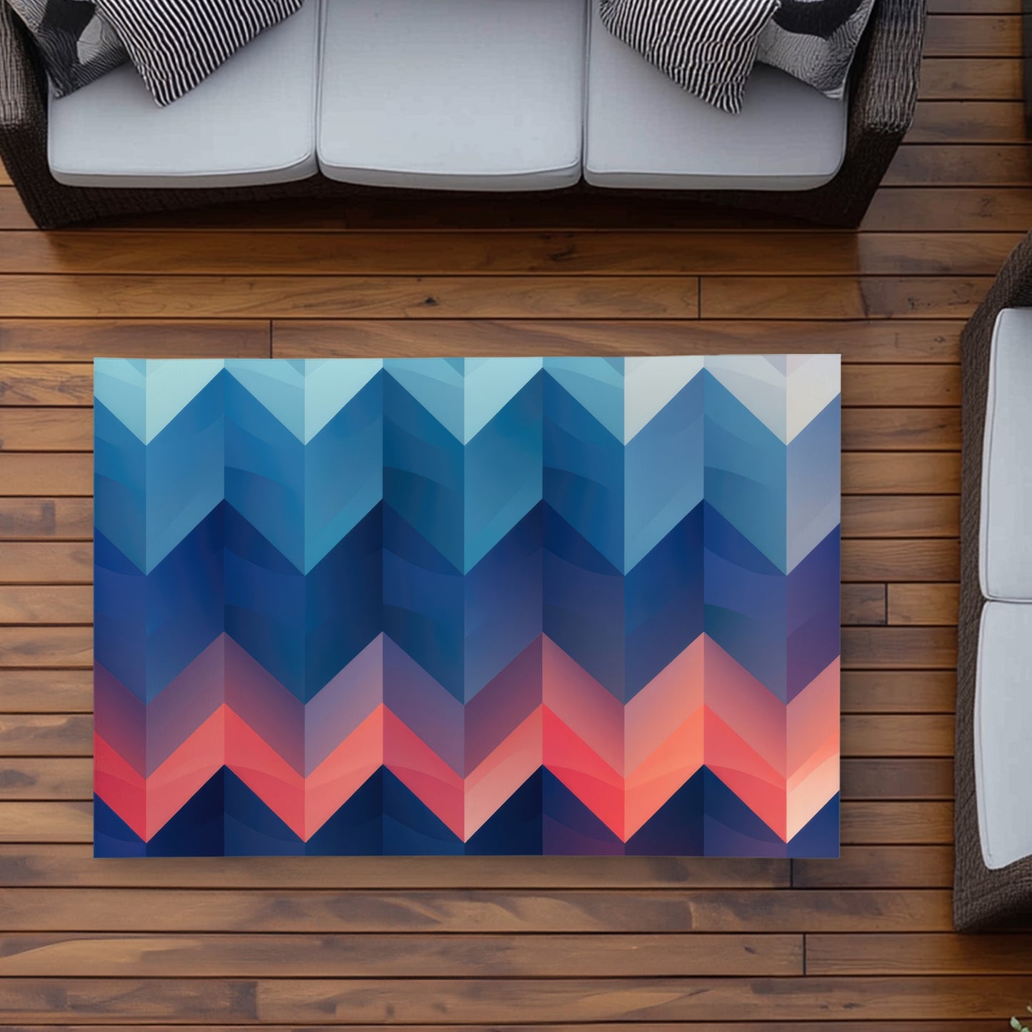 Heat Waves Red Outdoor Area Rug | Stylish Home Decor