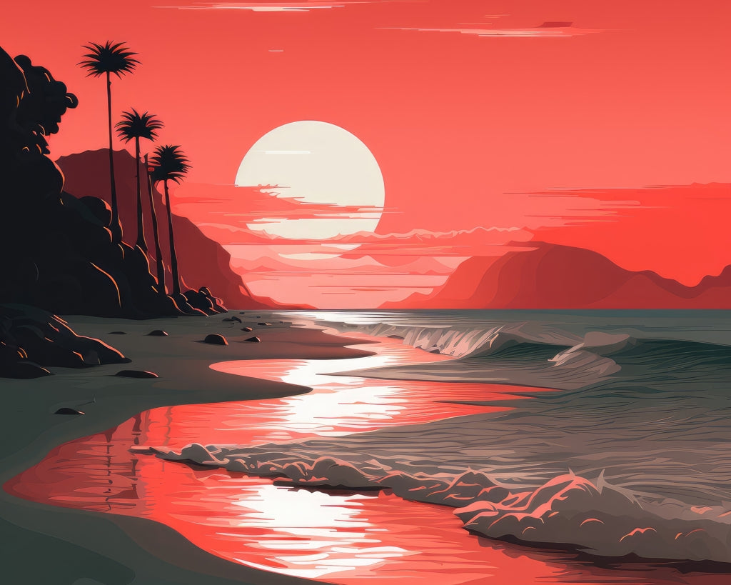 Blood sun - Framed Canvas - Print on demand