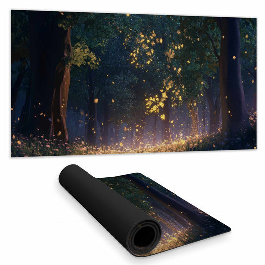 Glowing Leaves - Stylish Desk Mat for Home Decor | Buy Now
