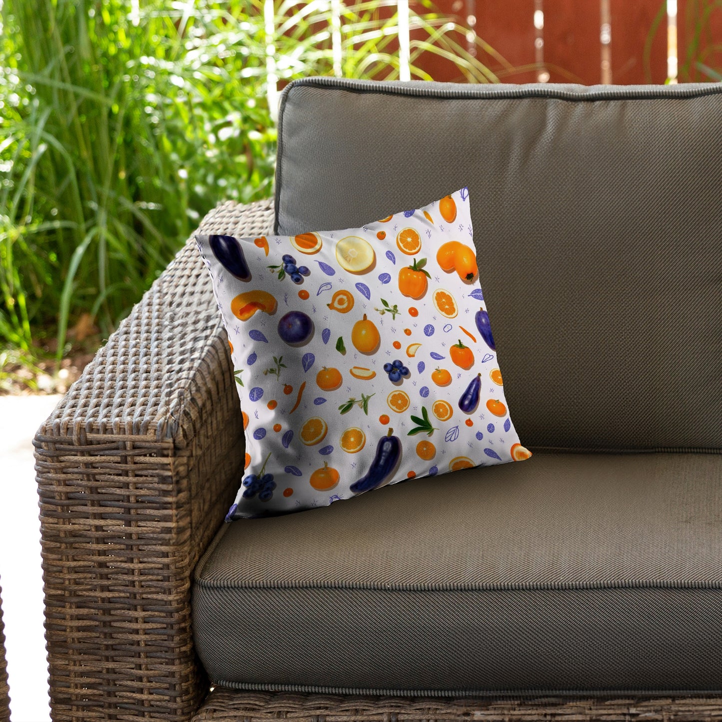 Orange and purple - Throw Pillow
