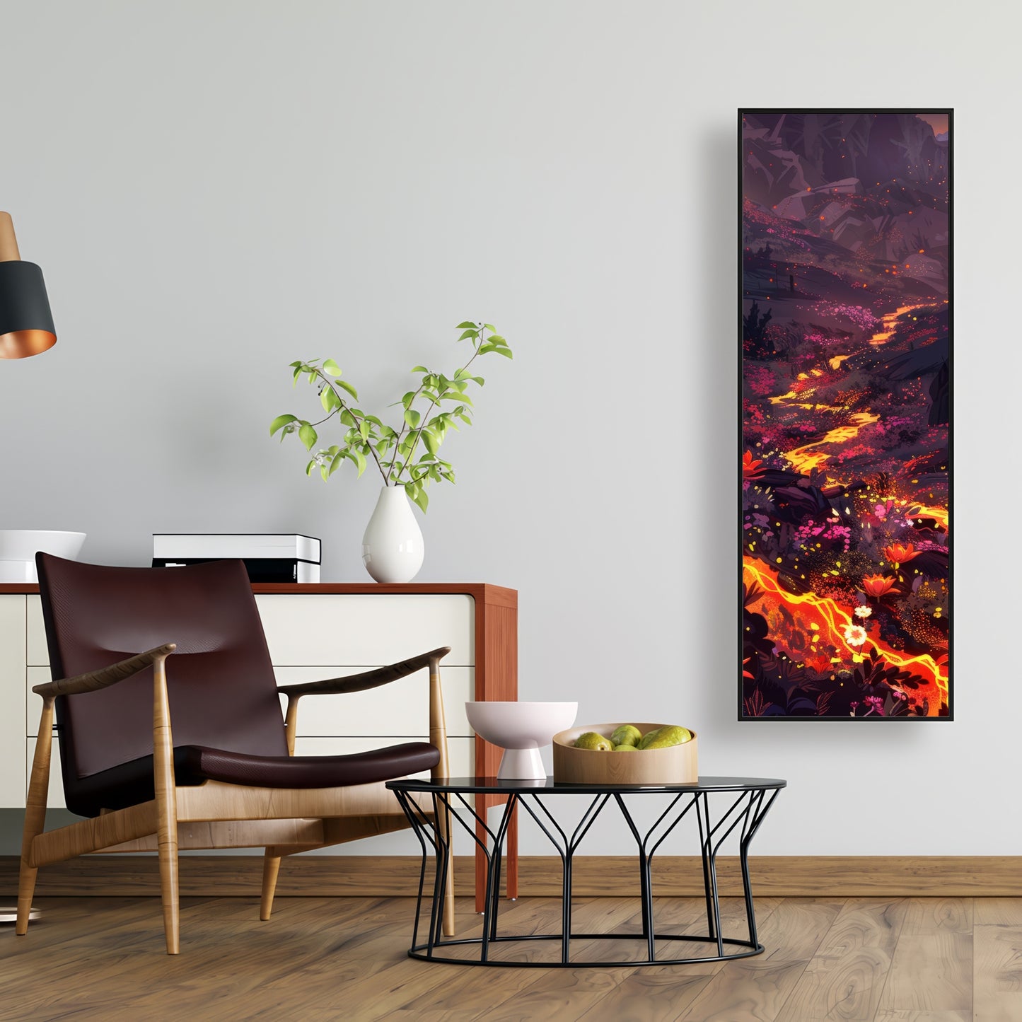Bloom and eruption - Framed Canvas - Print on demand