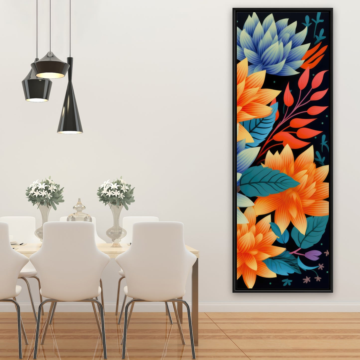 Color Bouquet - Pink Framed Canvas for Home Decor