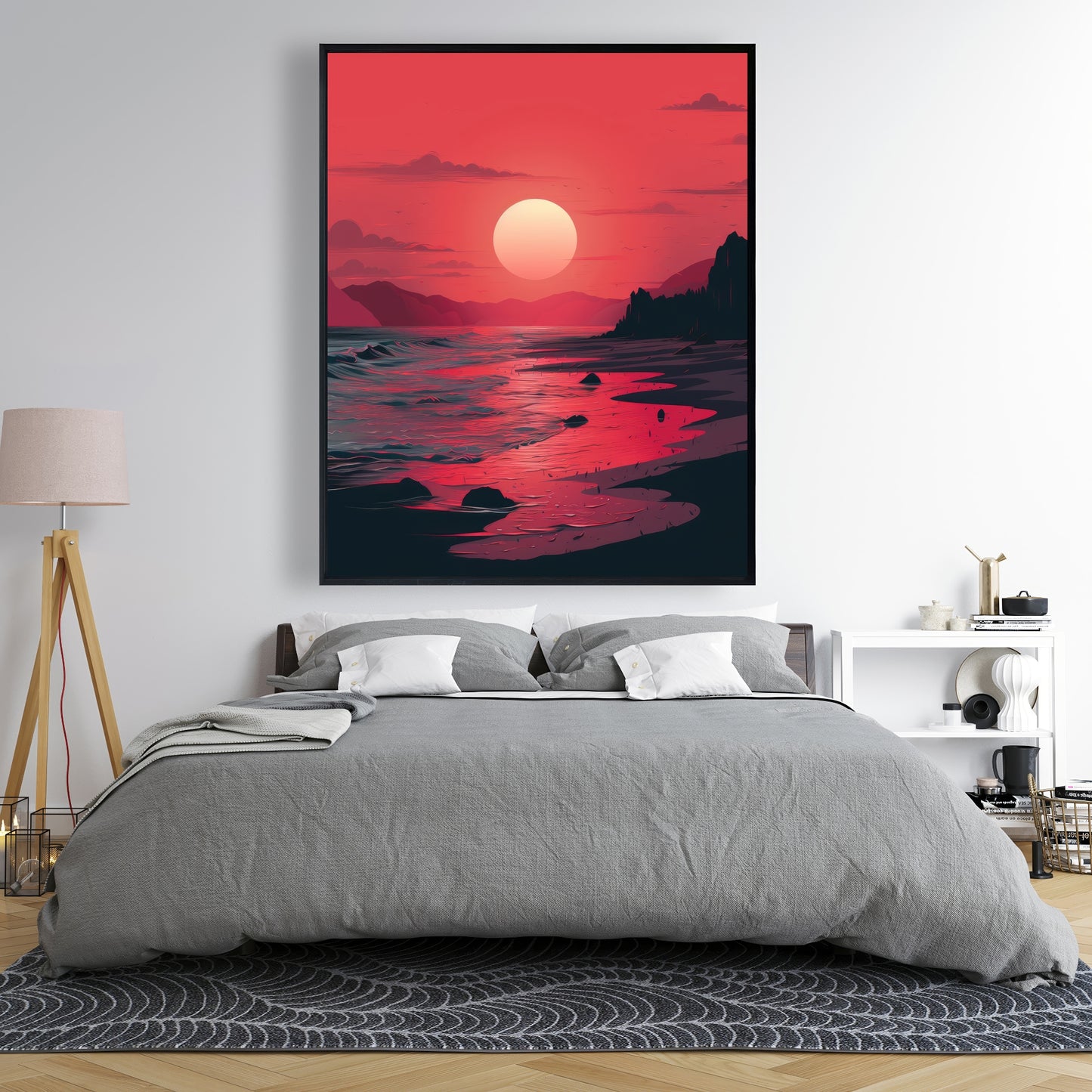 Red Sky - Red Framed Canvas for Stunning Home Decor