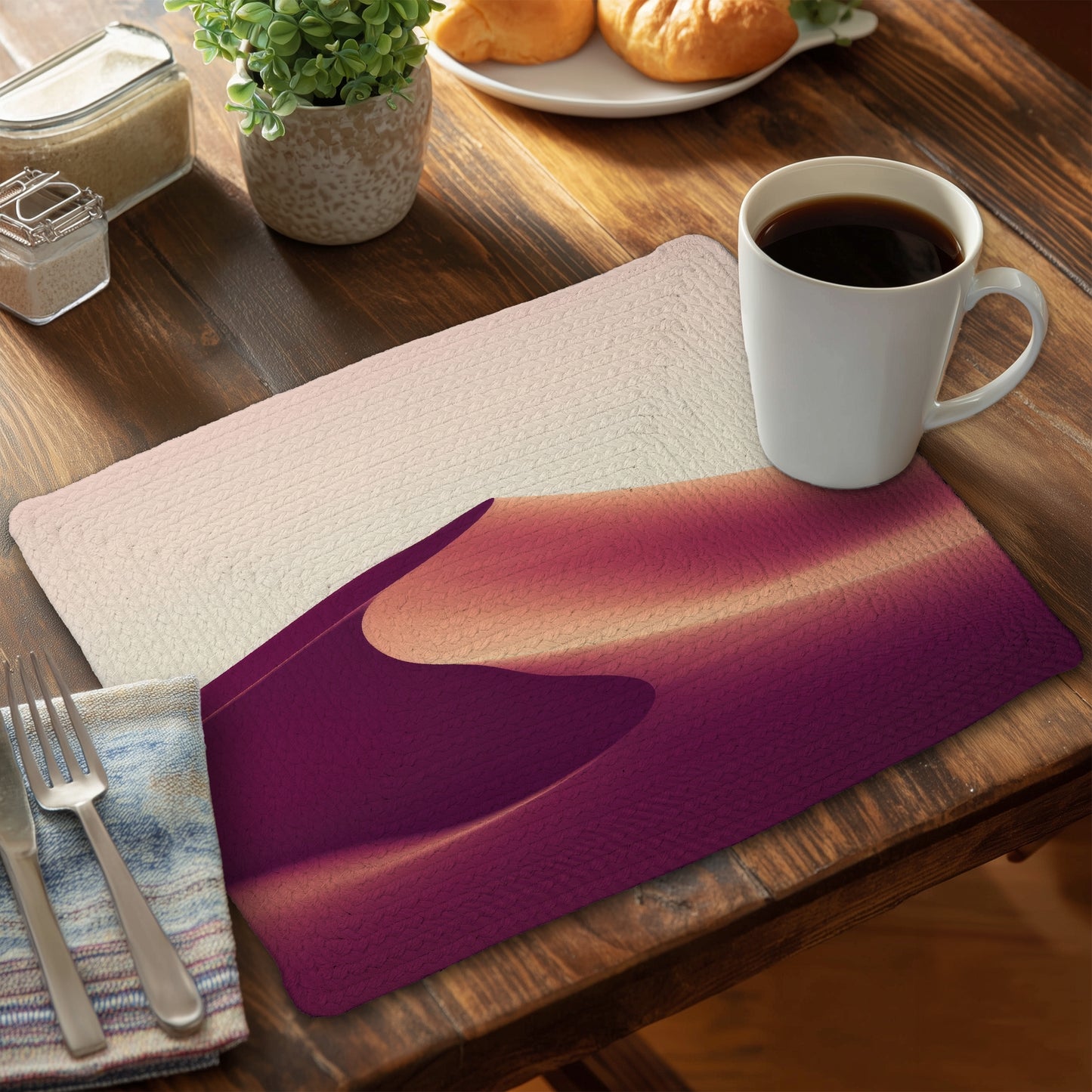 Set de table tressé en polyester Setting Sands pour la décoration intérieure