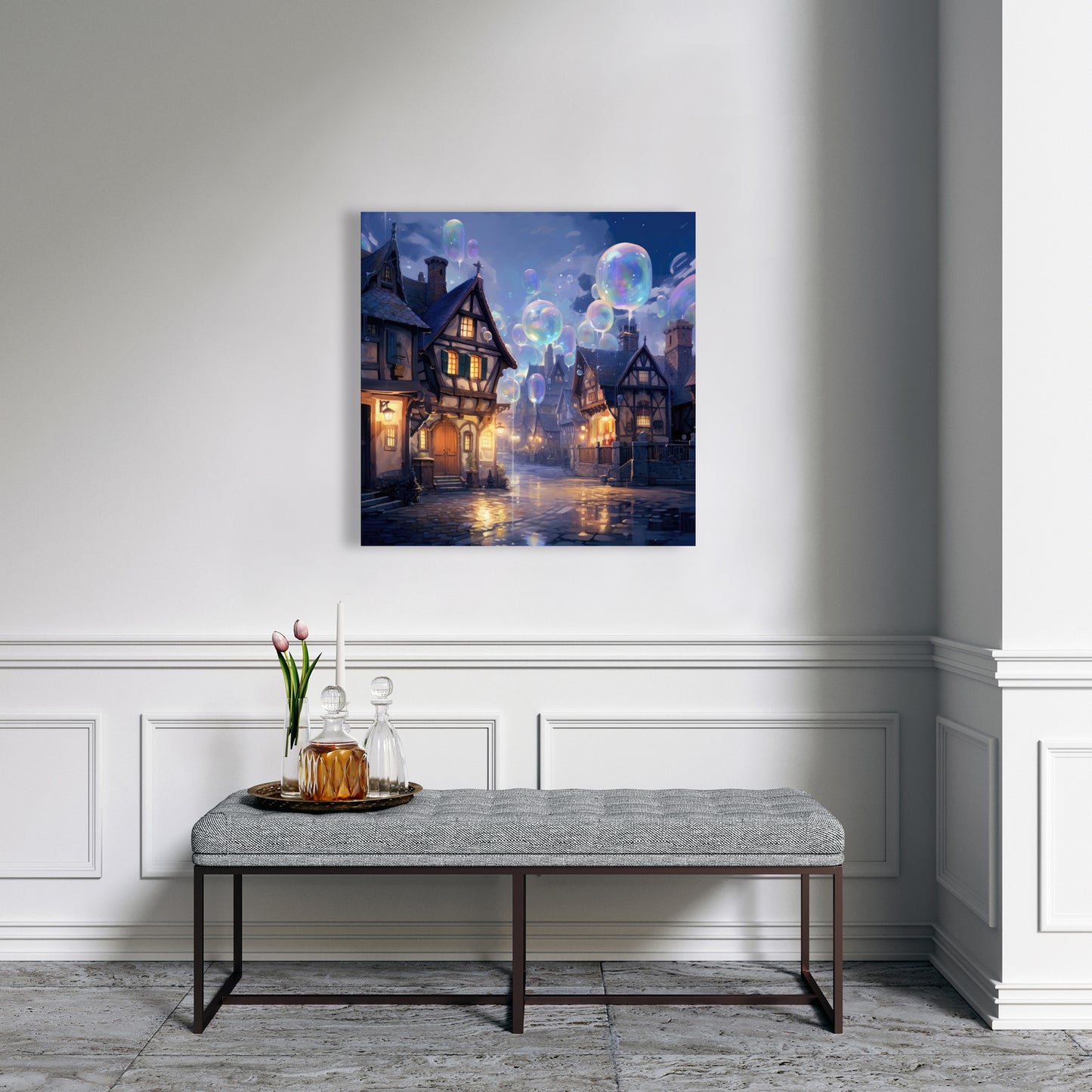 Bloopy Town - Purple Canvas Art for Home Decor | Unique Design