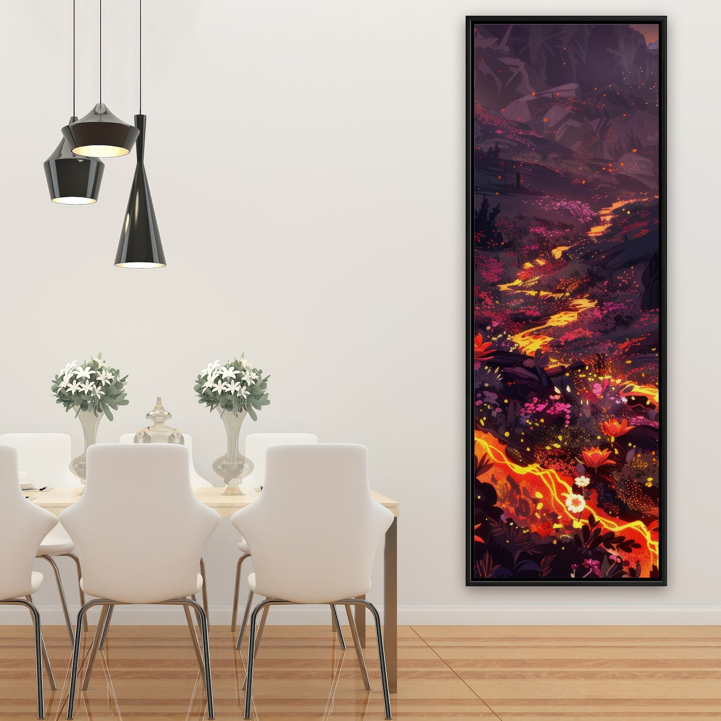 Bloom and eruption - Framed Canvas - Print on demand