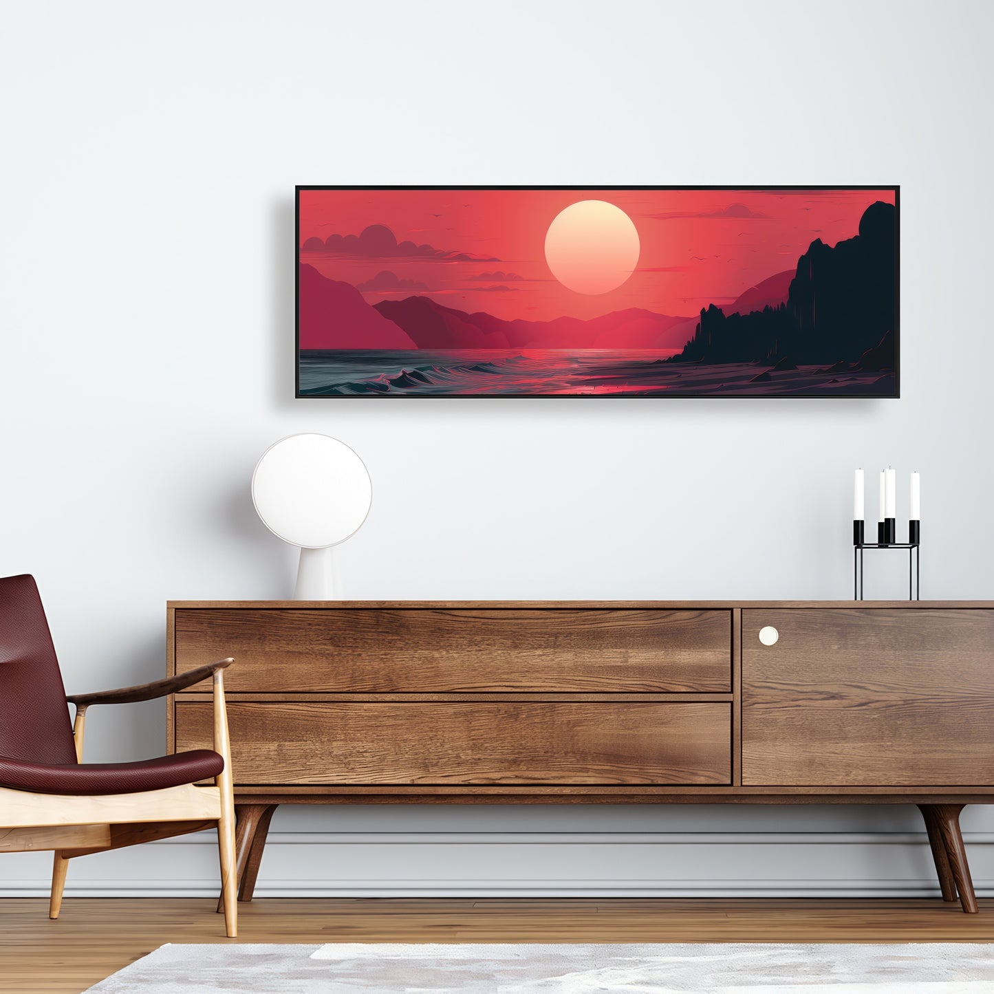 Red Sky - Red Framed Canvas for Stunning Home Decor