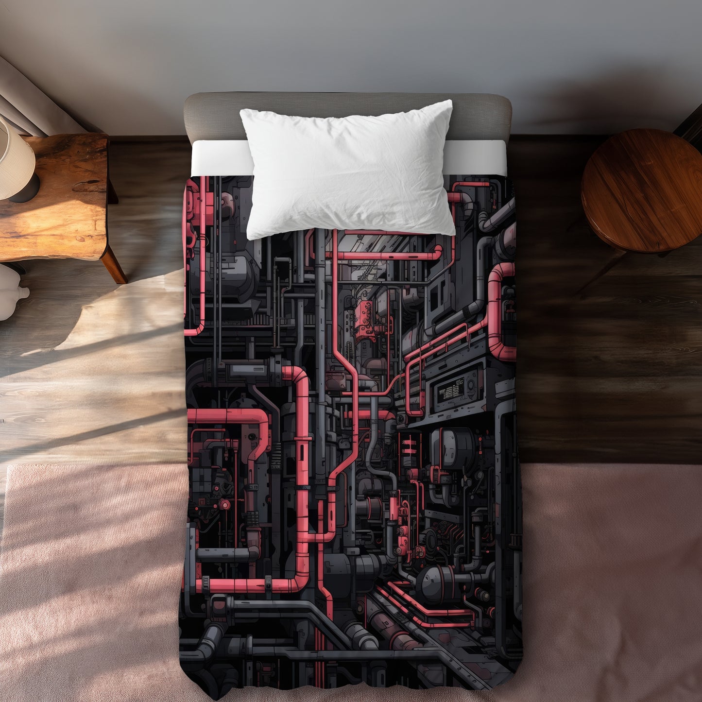 Tubular Nightmare - Housse de couette rouge pour la décoration intérieure | Style cosy