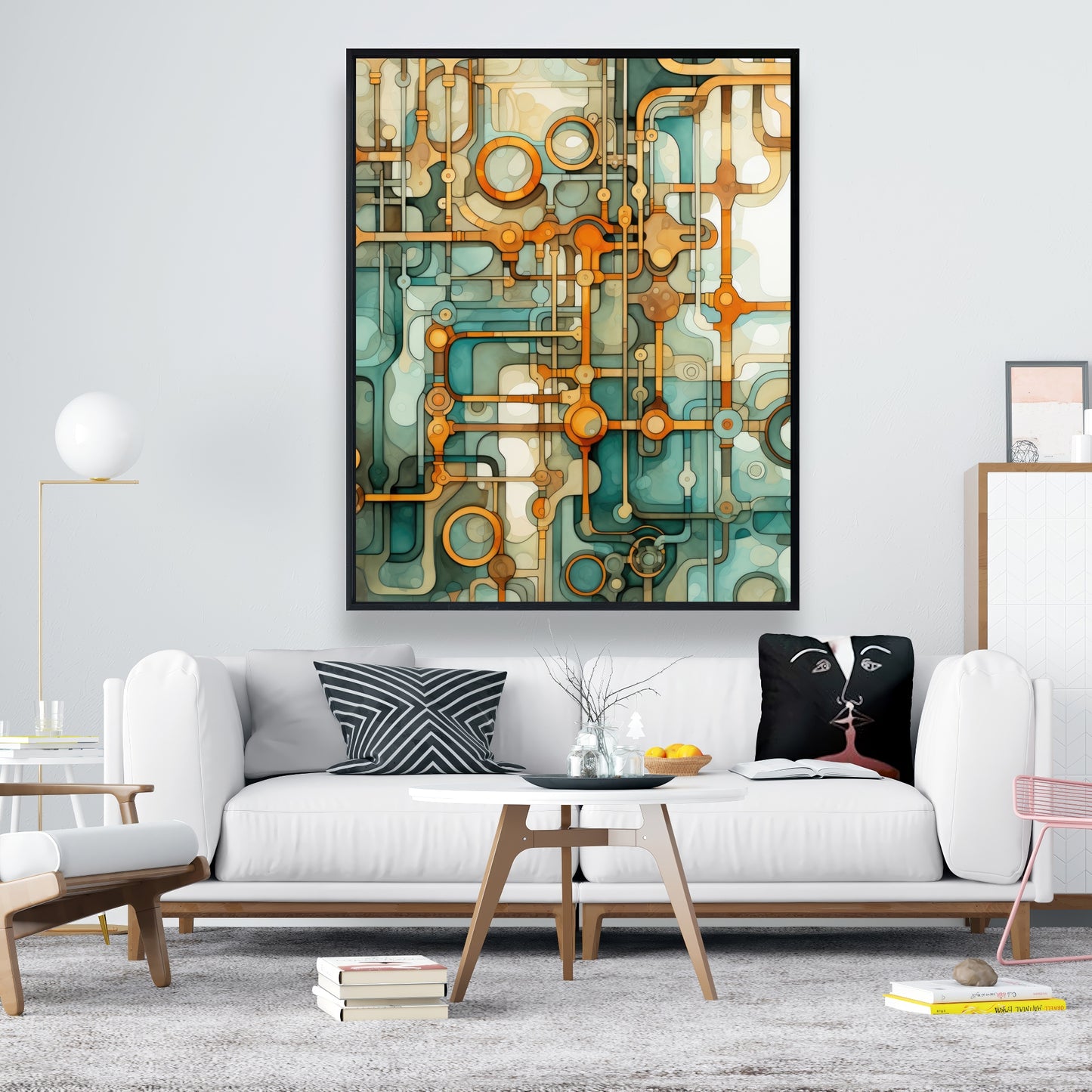 Turns and bends - Framed Canvas - Print on demand