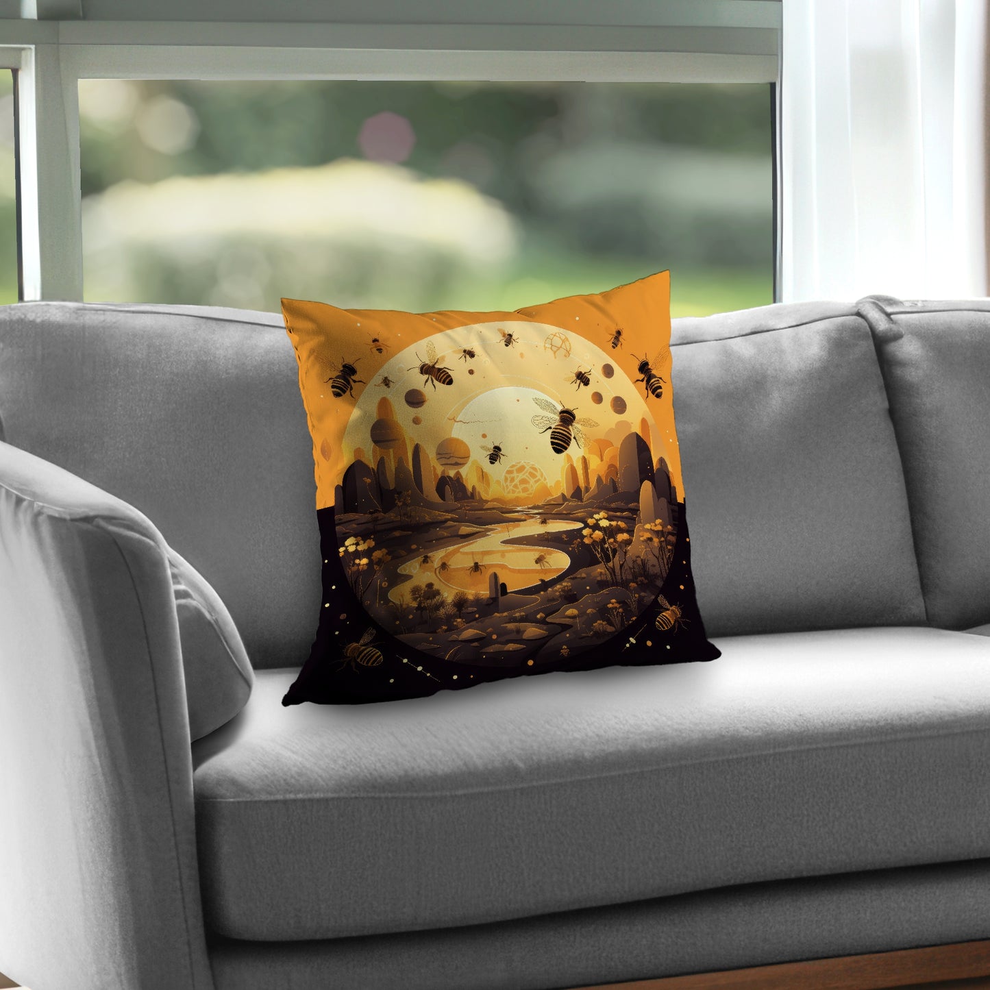 Hive Planet Black Poly Twill Throw Pillow Insert | Home Decor