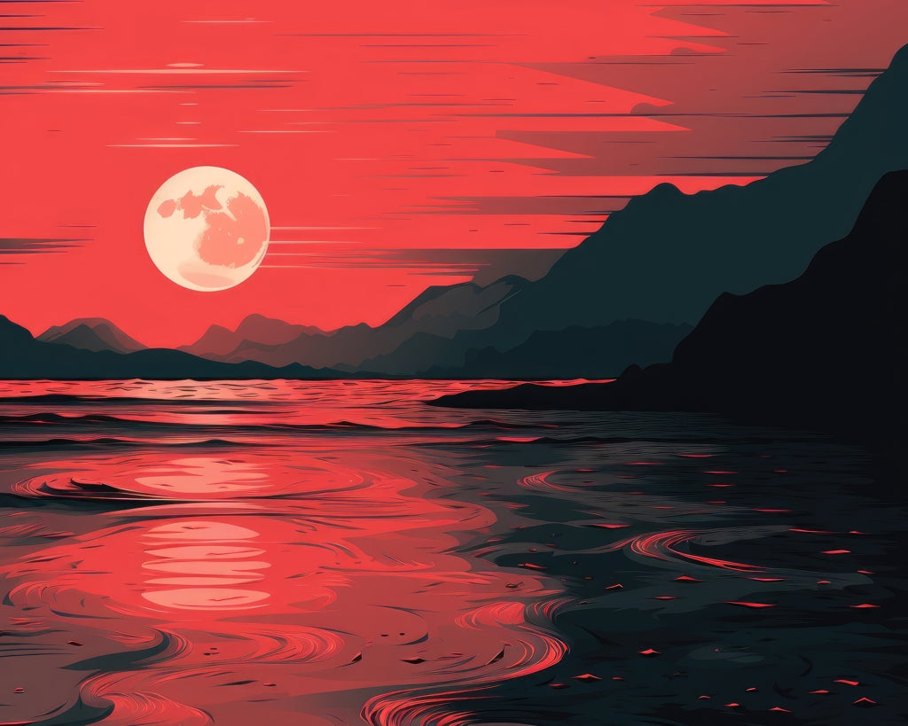 Bloody tides - Framed Canvas - Print on demand