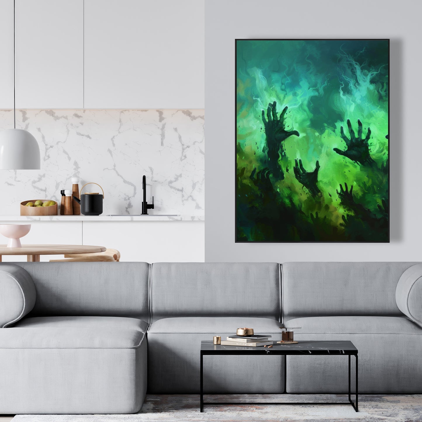 Hands of despair - 36"x36" Framed canvas