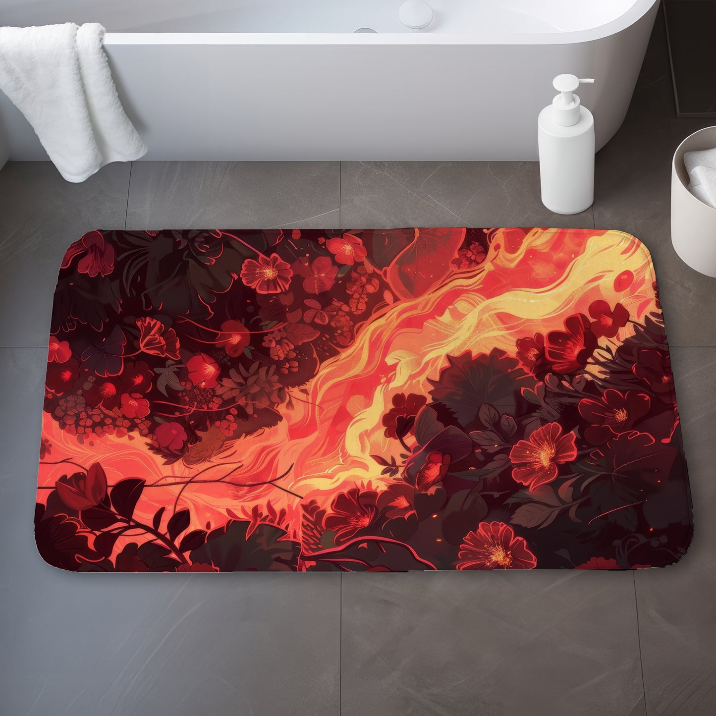 Seering flowerbed - 17"x24" Bath mat
