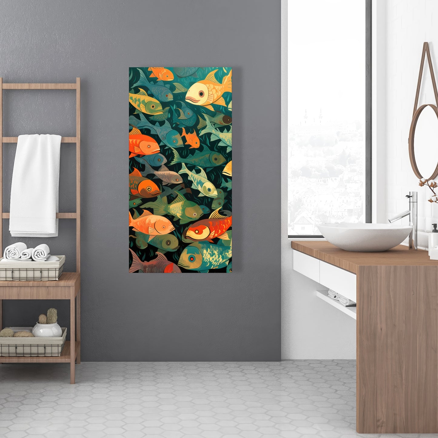 Simple Fishes - Orange Canvas Home Decor for Vibrant Spaces