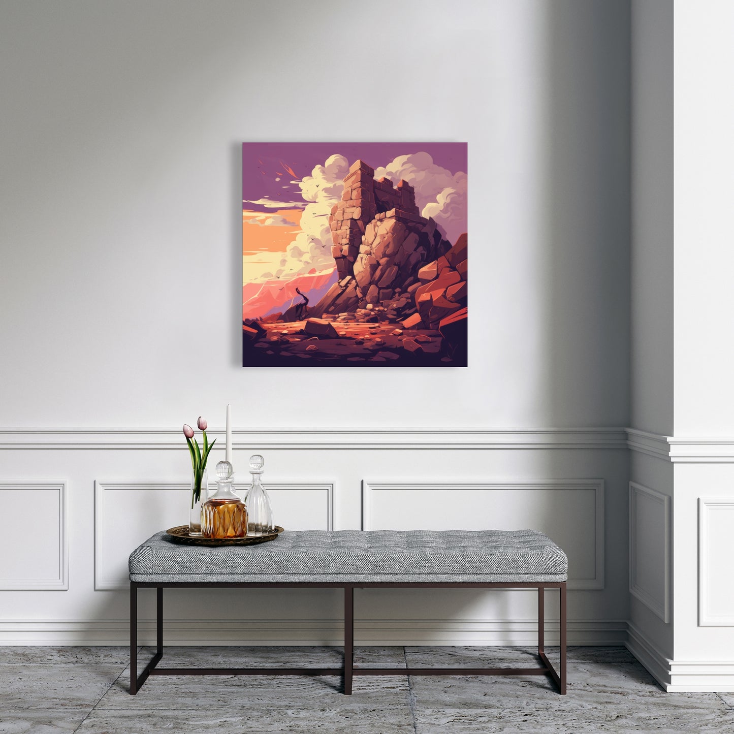 Standing Above - Coral Canvas Art for Elegant Home Decor