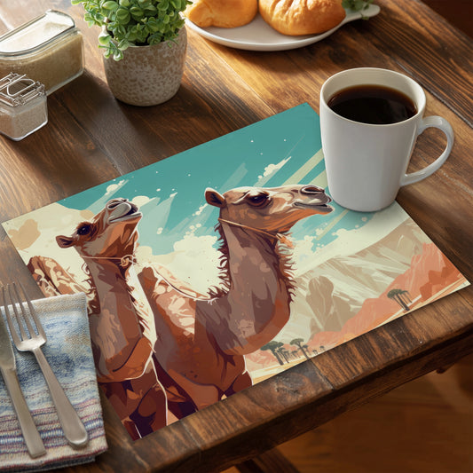 Two Camels Turquoise Polyester Placemat | Home Decor Accent