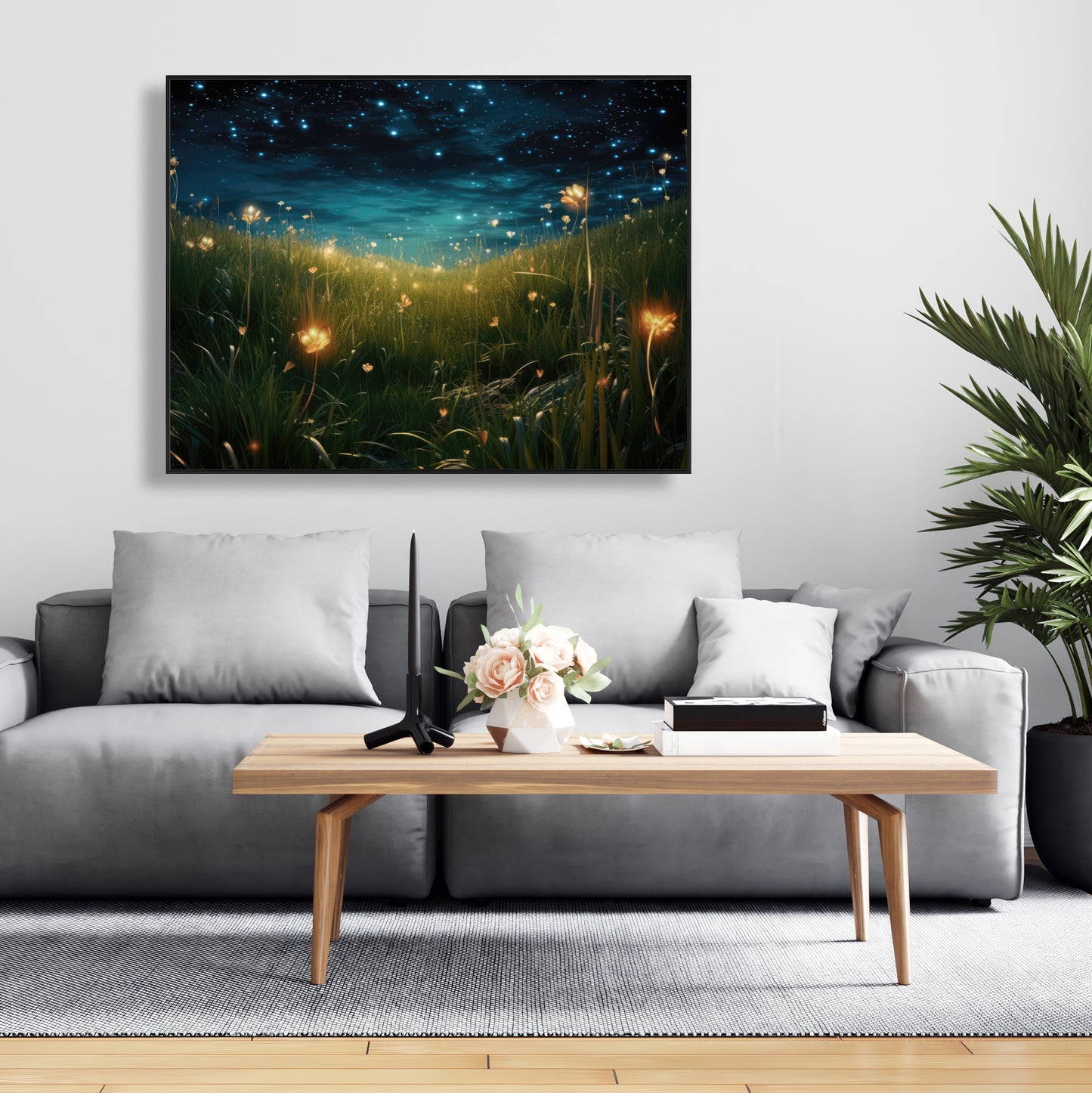 The night sky - 36"x36" Framed canvas