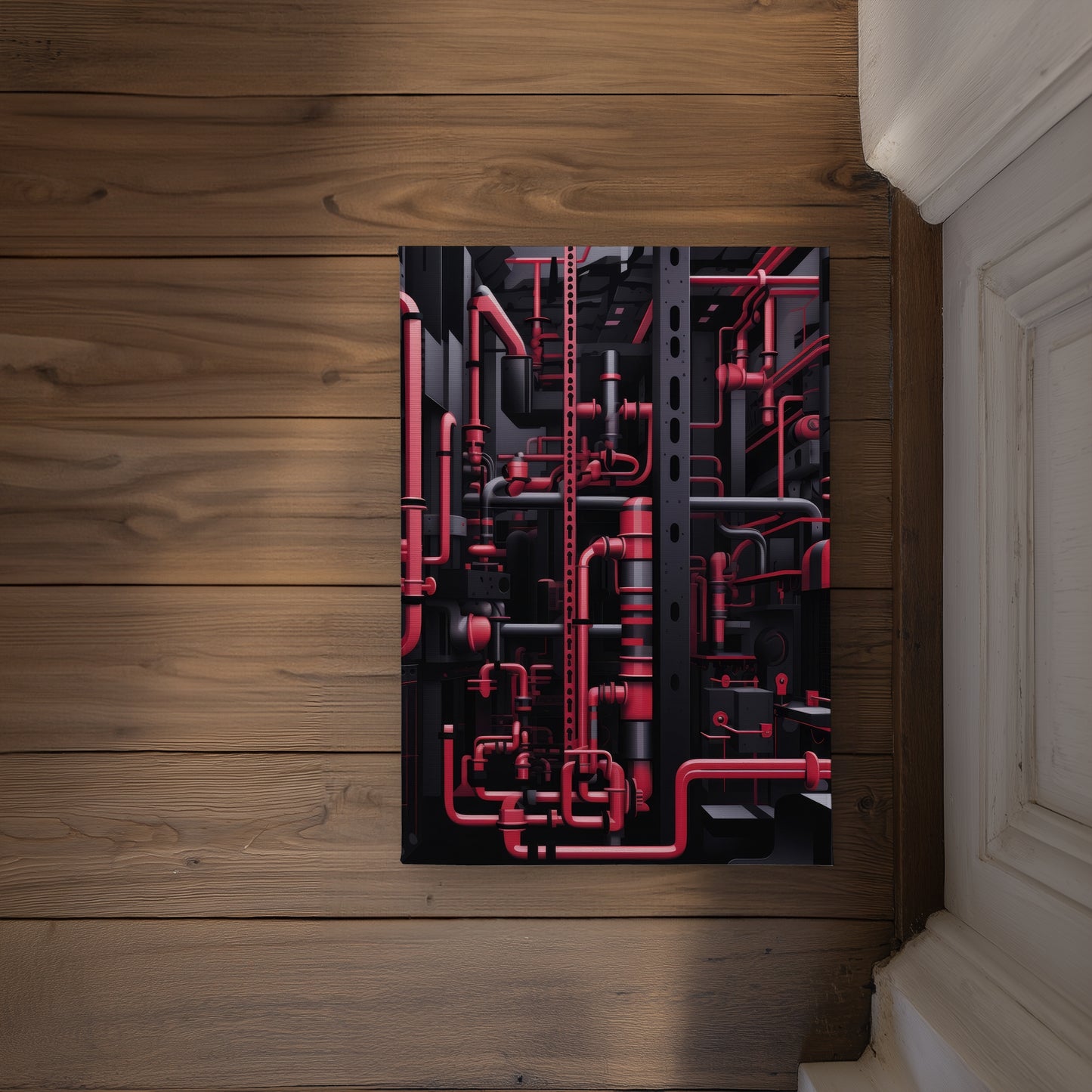 Machinery Red Indoor Outdoor Door Mat - Home Decor Accent