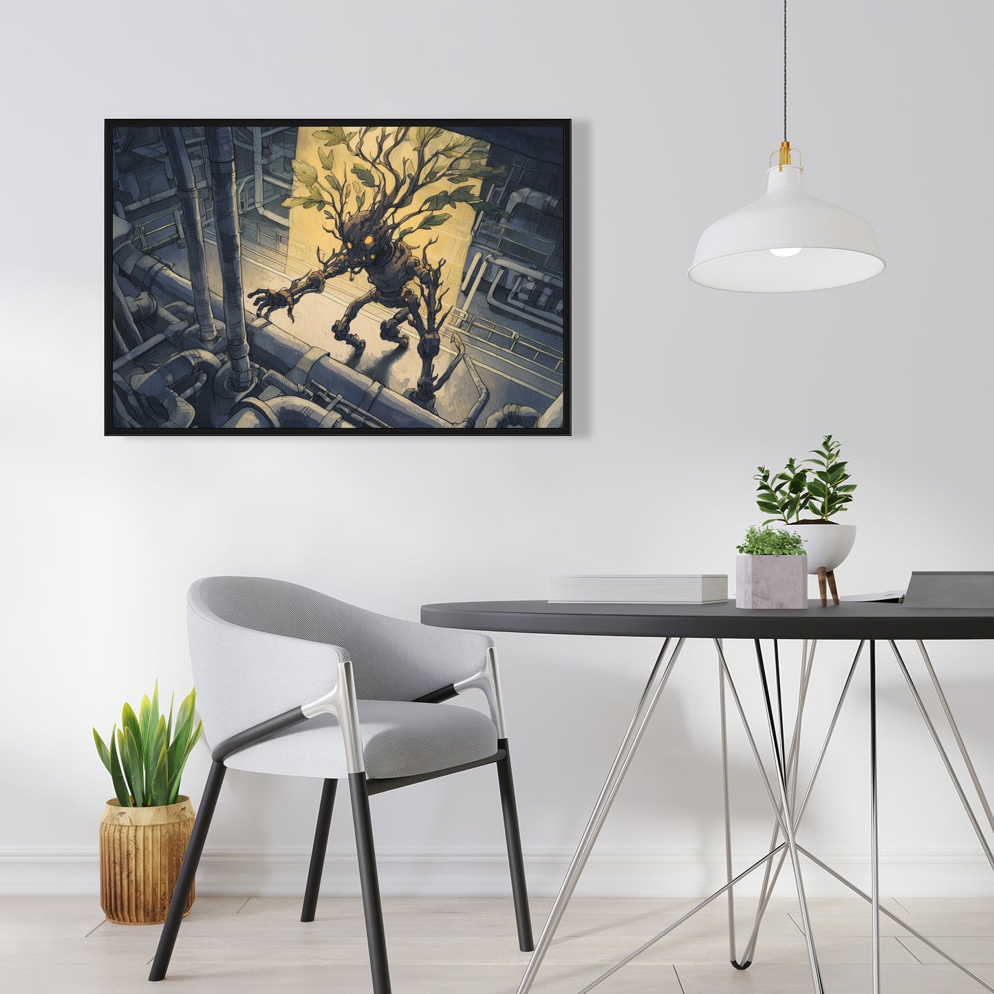 Regaining - Yellow Framed Canvas Art for Home Decor