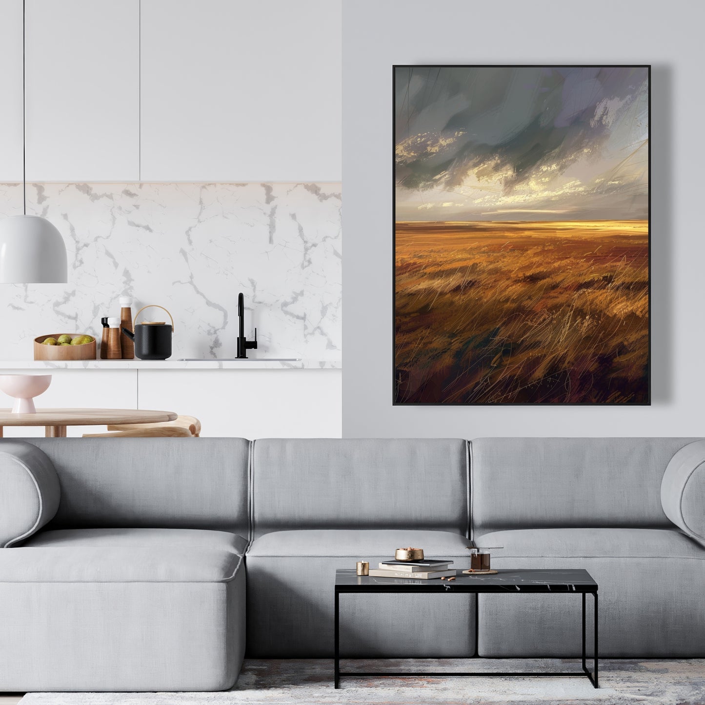 Before the storm - Framed Canvas - Print on demand