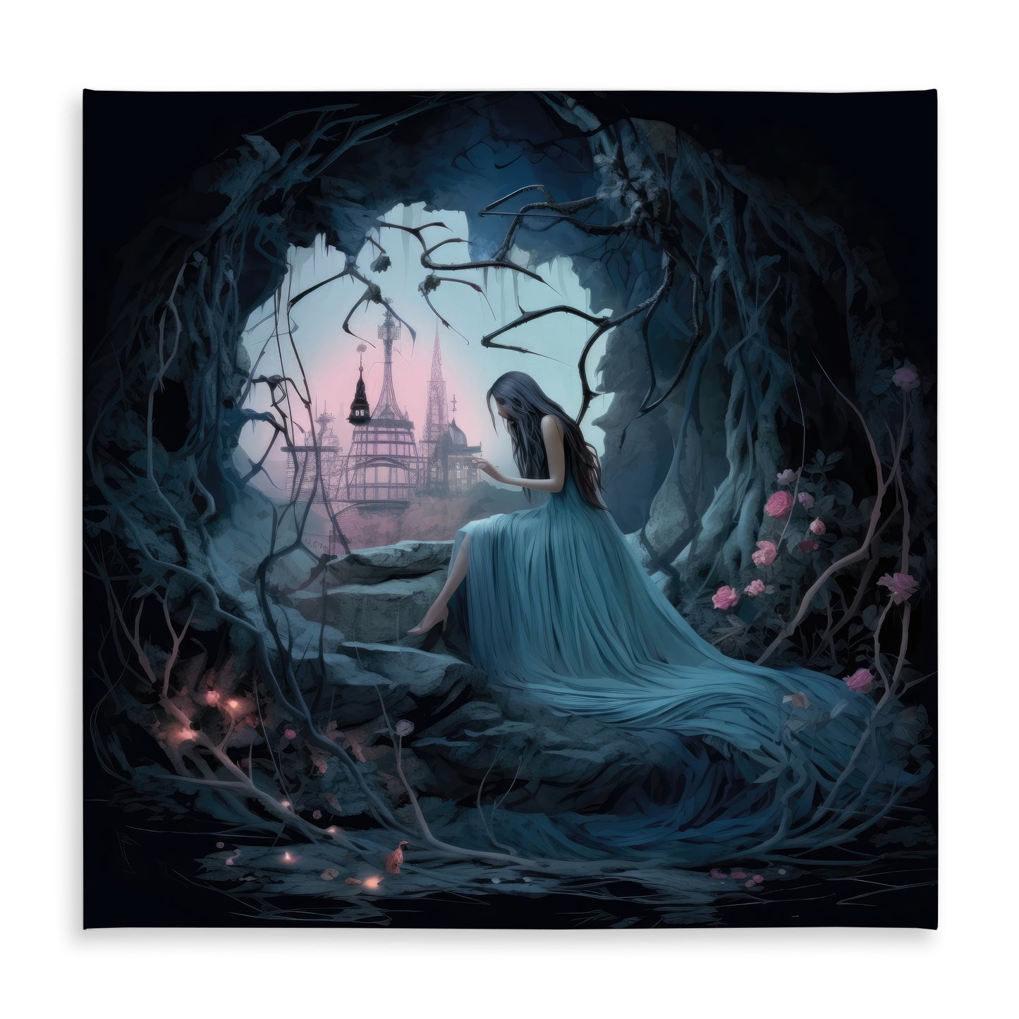 Morose Cave Pink Indoor Outdoor Tablecloth for Home Decor