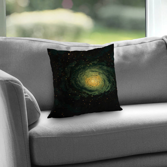Swirling Gases Black Poly Twill Throw Pillow | Home Decor Insert