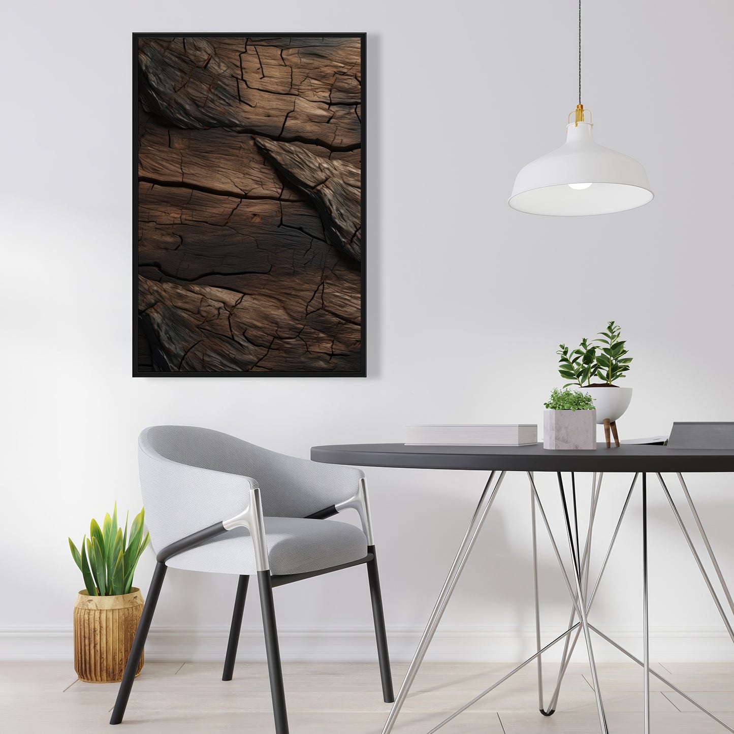 Brown wood - 36"x36" Framed canvas