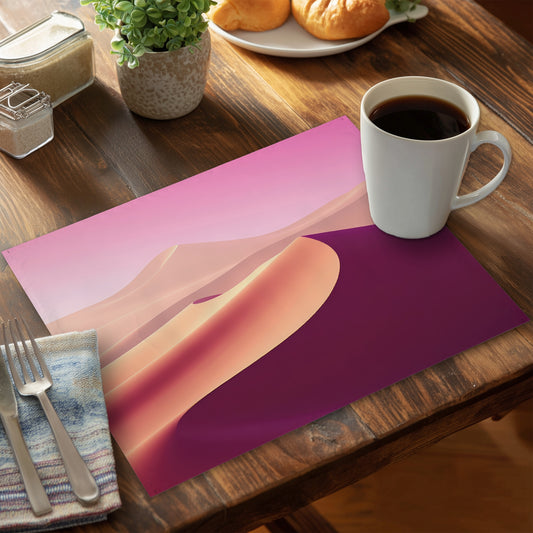 Calm Dunes White Polyester Placemat | Stylish Home Decor