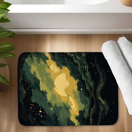 Cloudy Star Green Bath Mat - Stylish Home Decor Essential