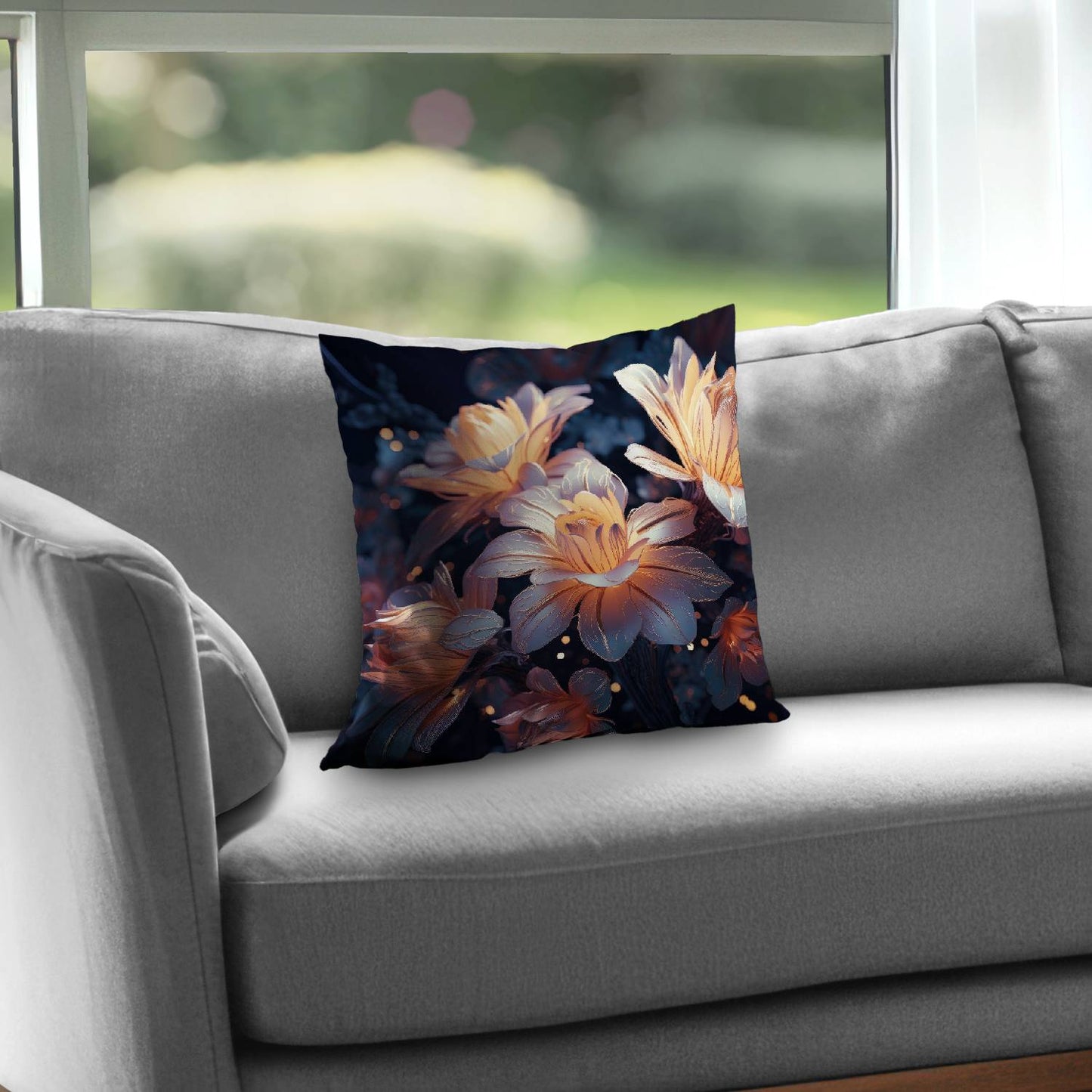 Pixie Flowers White Poly Twill Throw Pillow - Home Decor Insert