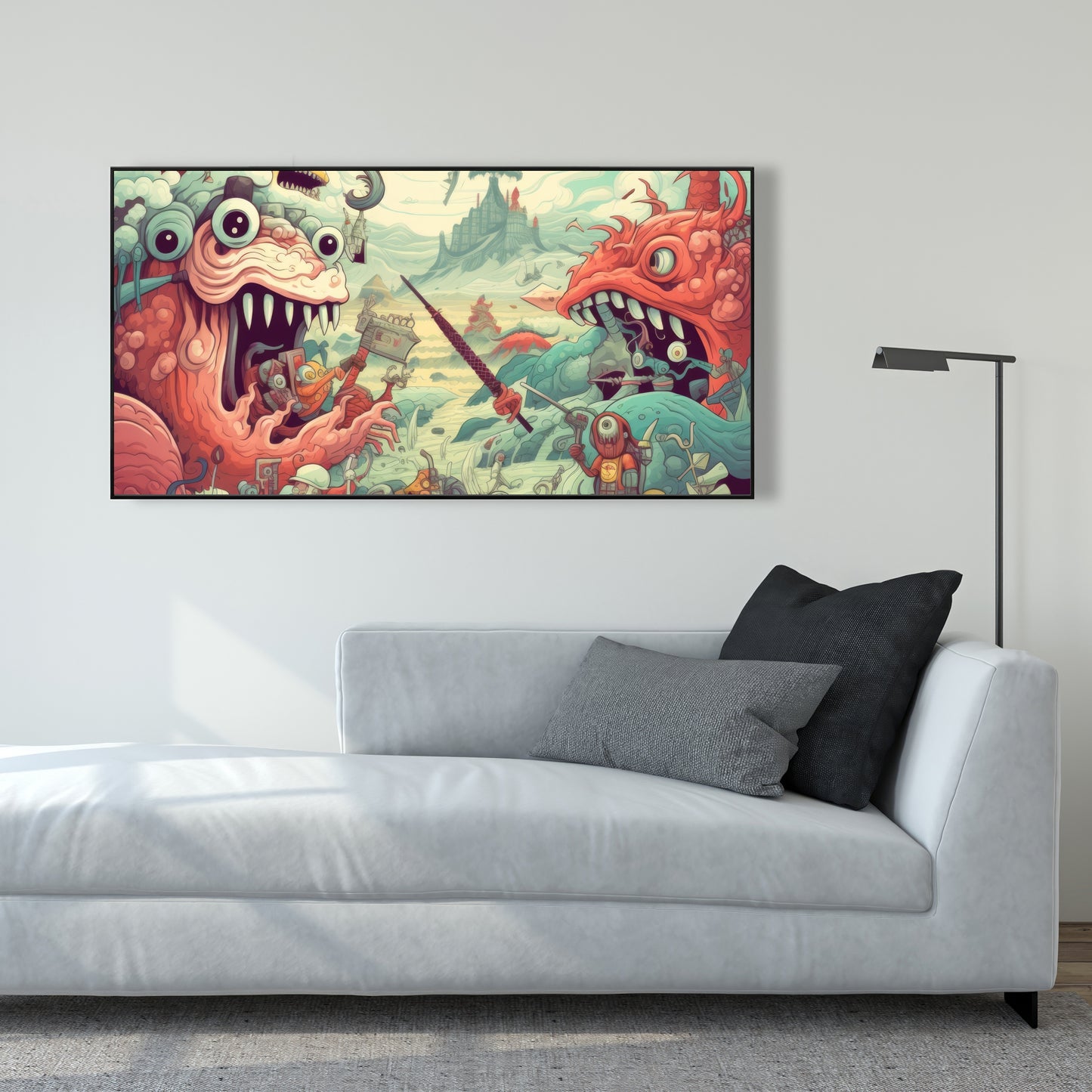 Day of Reckoning - Blue Framed Canvas for Home Decor