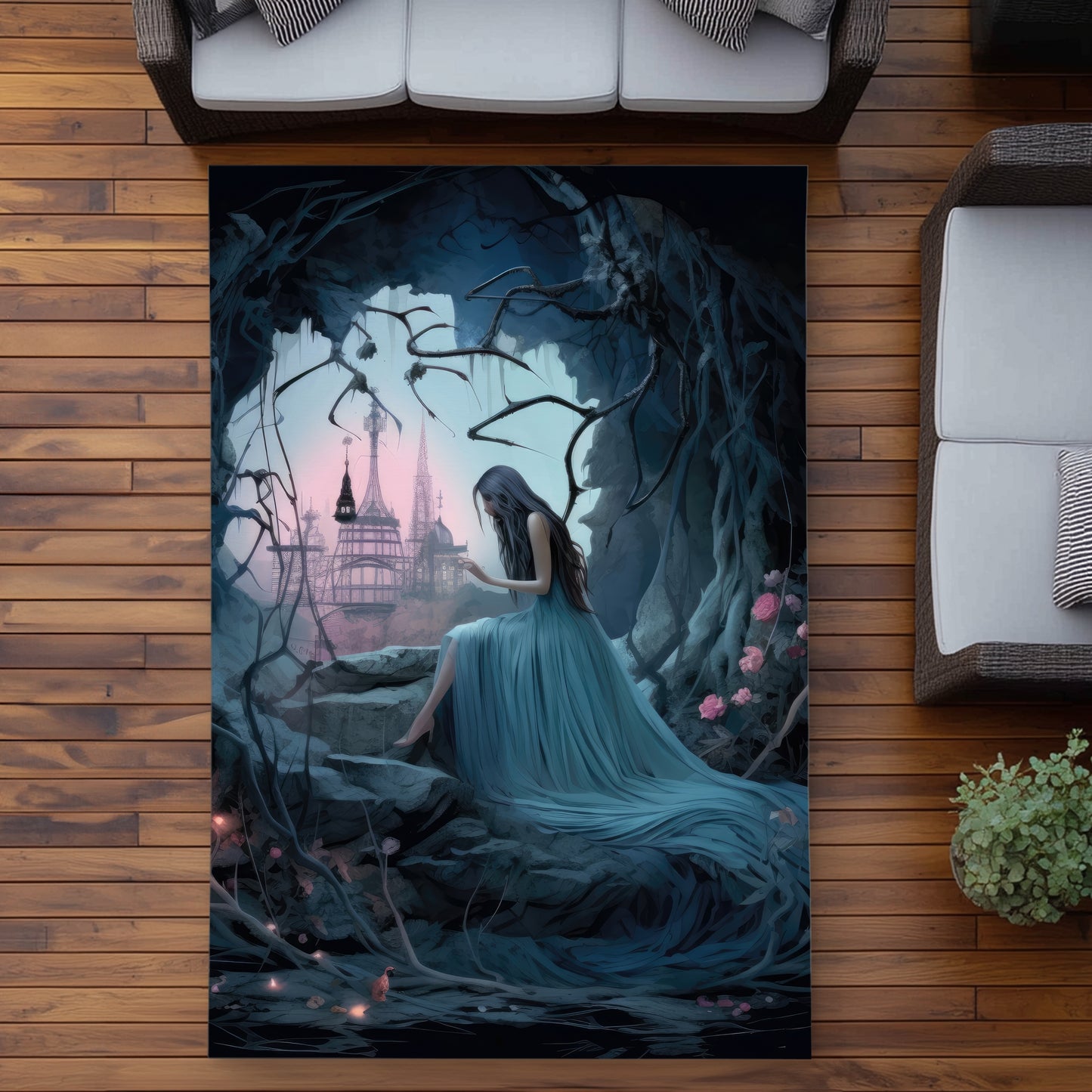 Morose Cave - Pink Outdoor Area Rug for Home Decor