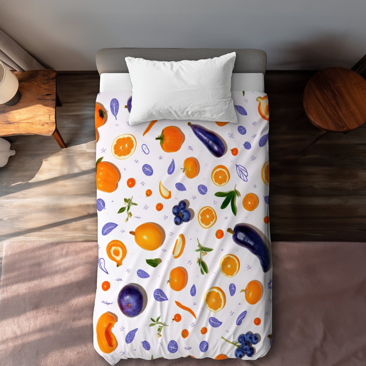 Orange and Purple White Duvet Cover | Stylish Home Decor
