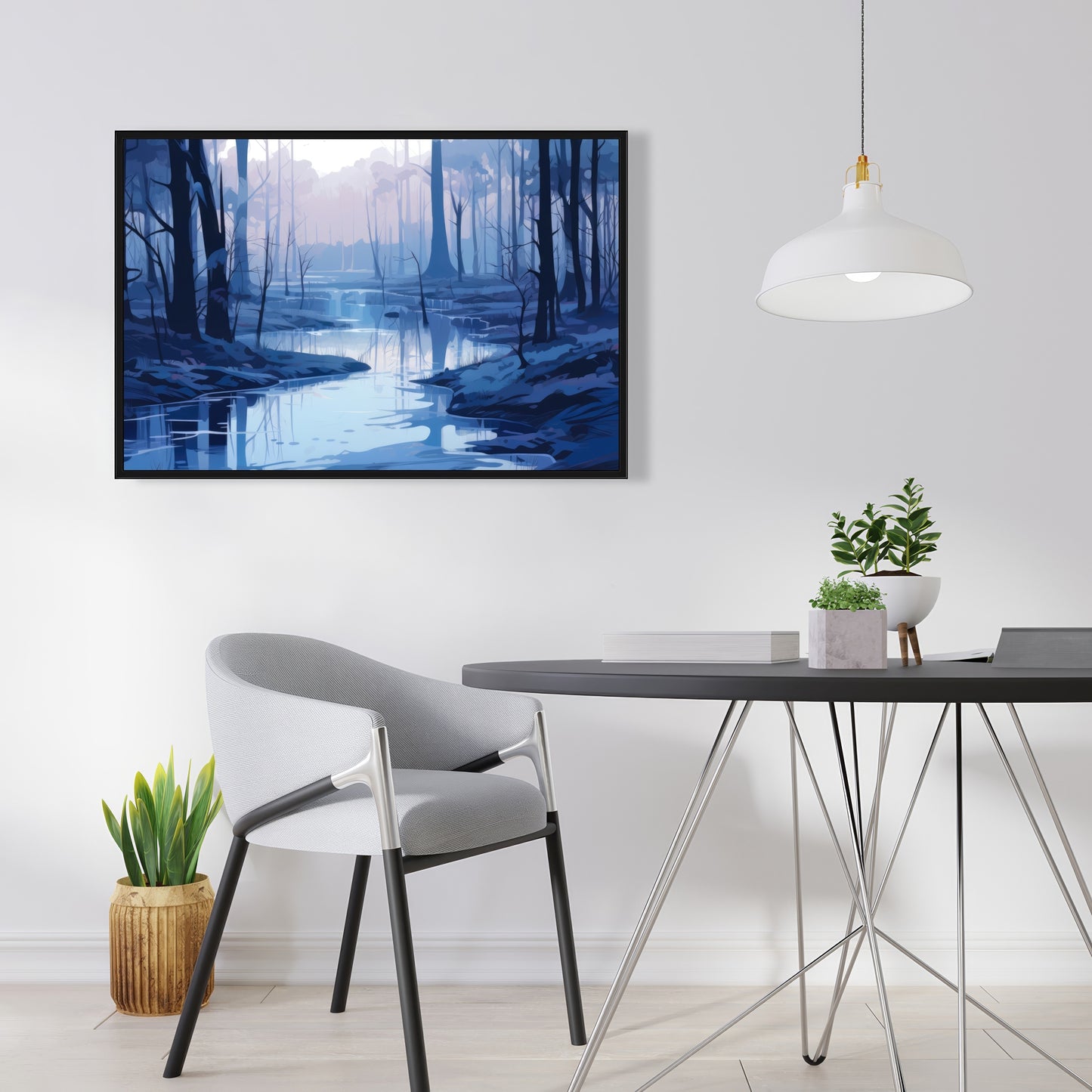 Cold and muddy - 36"x36" Framed canvas