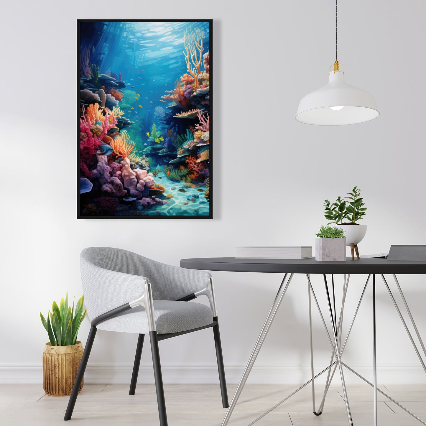 Coral - 36"x36" Framed canvas