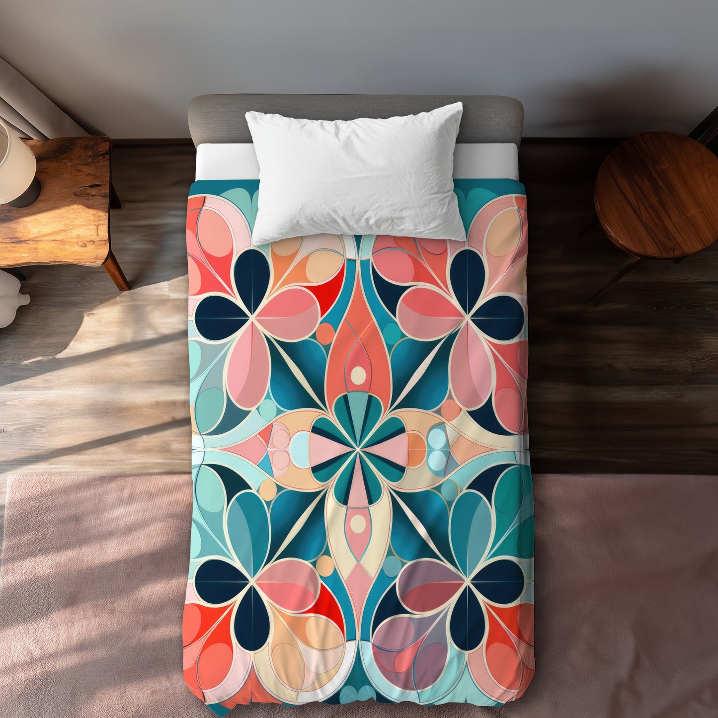 Mandala Coral Duvet Cover | Stylish Home Decor Accent