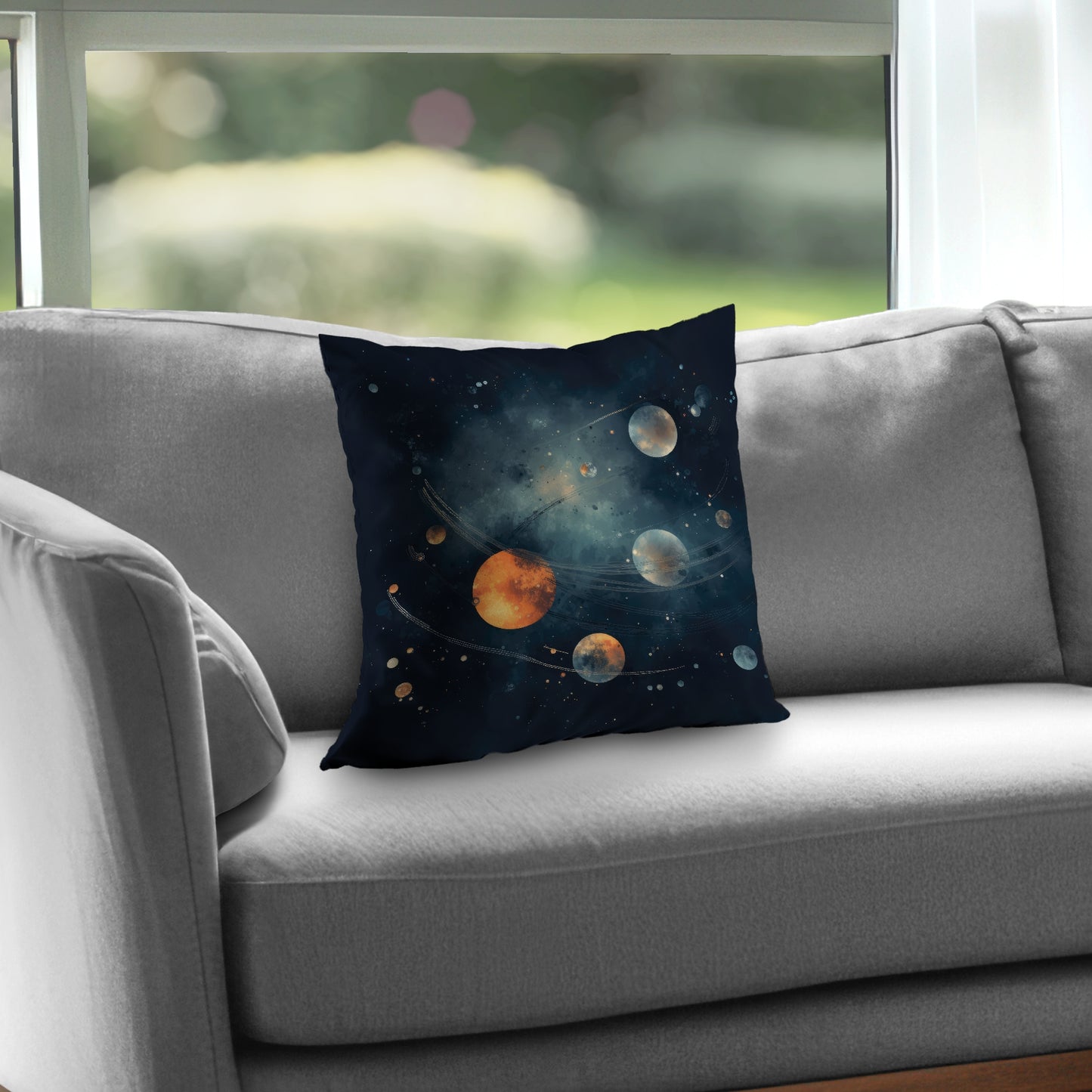 Deep Exploration Blue Poly Twill Throw Pillow - Home Decor Insert