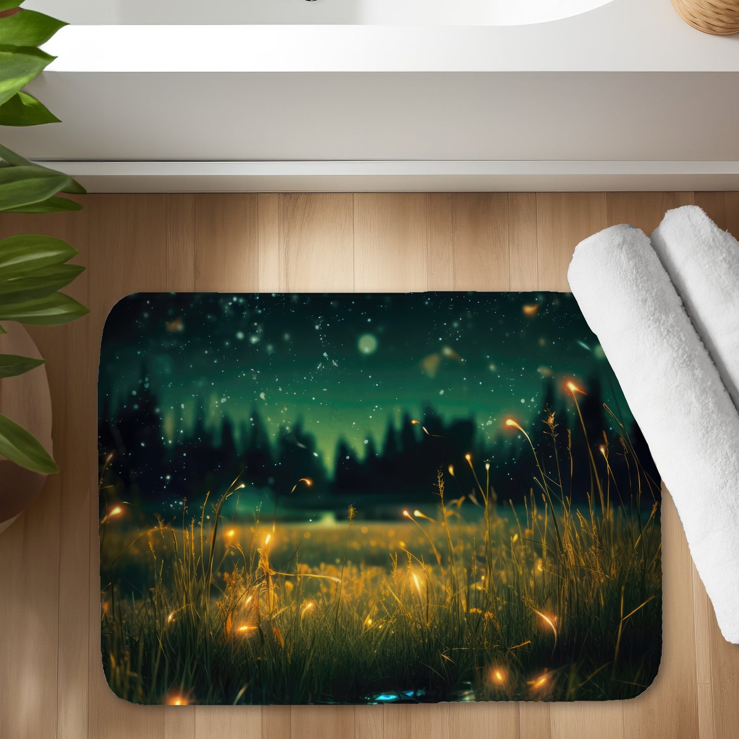 Light in the Dark - Green Bath Mat for Home Decor | Cozy Comfort