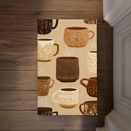 Cozy Cup Collection Door Mat - Indoor Outdoor Home Decor