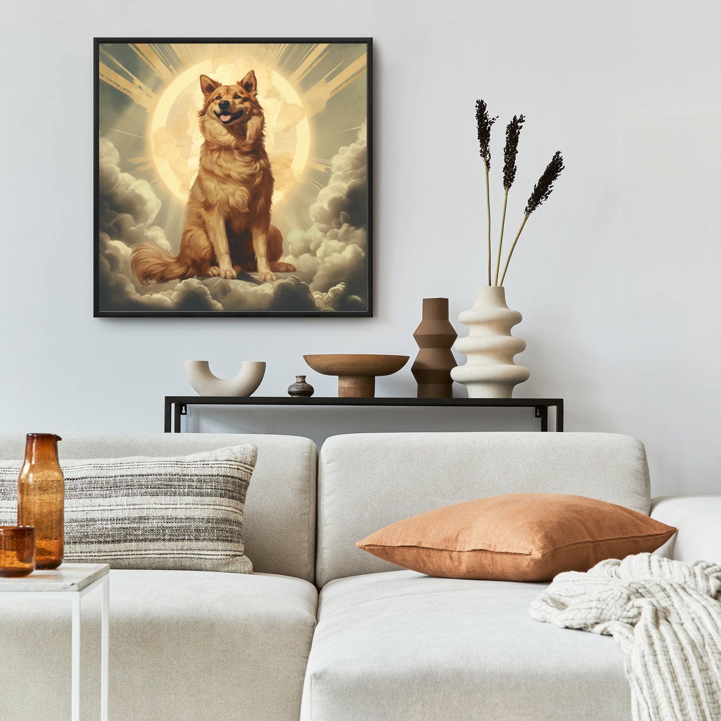 Man's best angel - 36"x36" Framed canvas