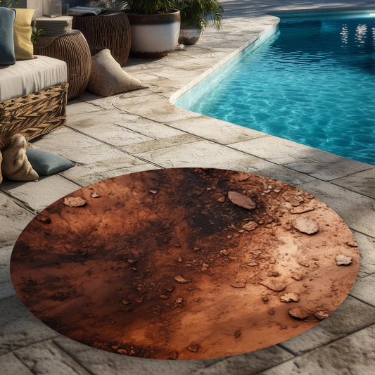 Digging White Round Outdoor Area Rug - Stylish Home Decor