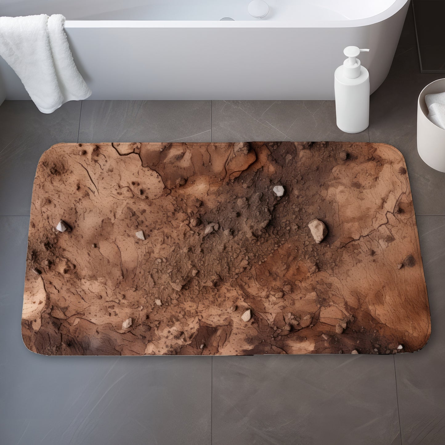Mud and stones - 17"x24" Bath mat
