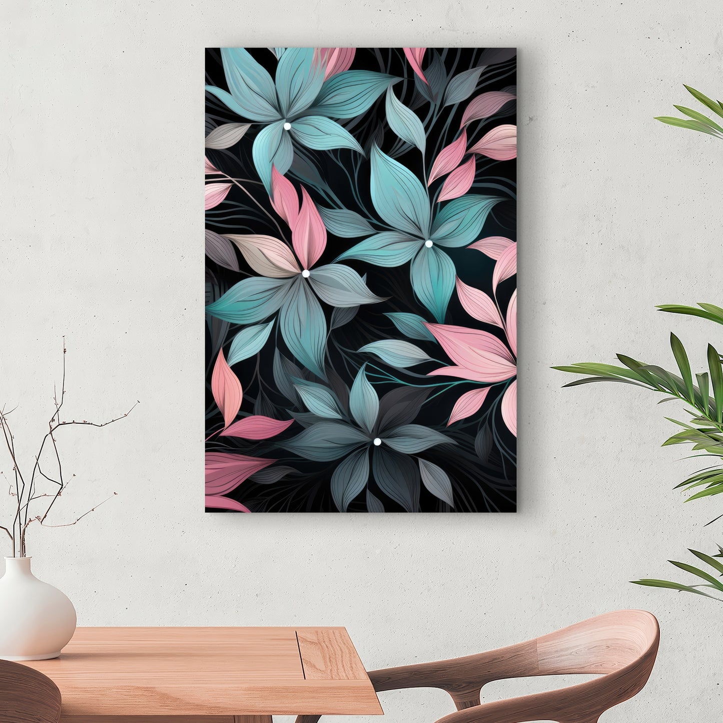 Desaturated flowers - 32"x32" Canvas