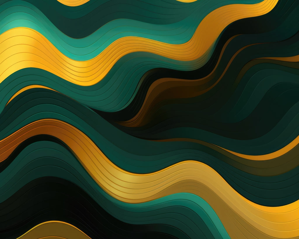 Golden Harmony - Green Braided Polyester Placemat for Home Decor