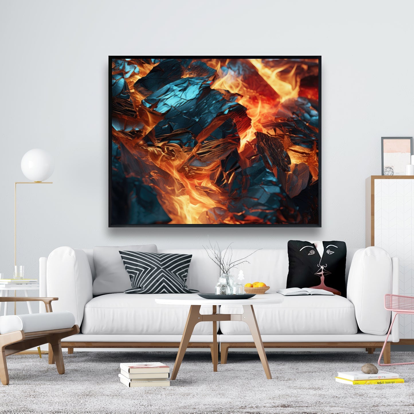 Cursed Visions - Yellow Framed Canvas for Home Decor