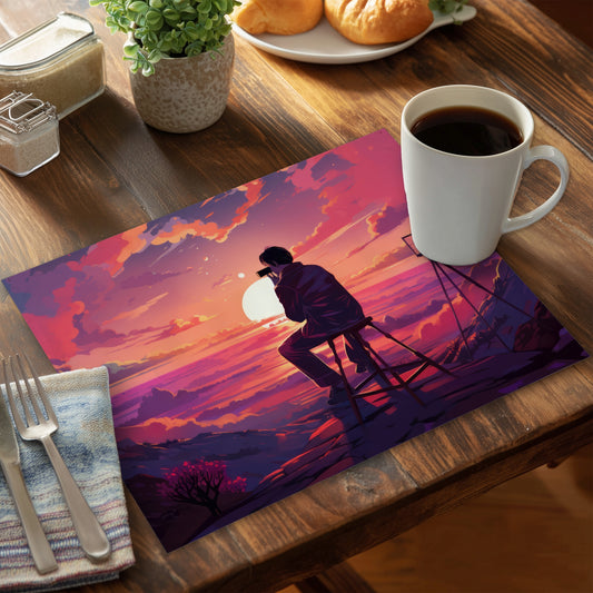 The Observer - White Polyester Placemat for Home Decor