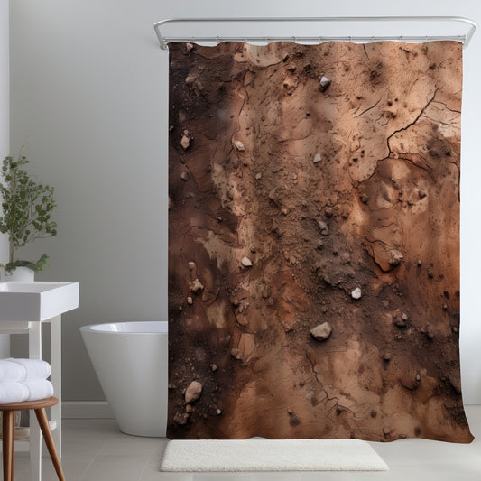 Boue et pierres - Rideau de douche